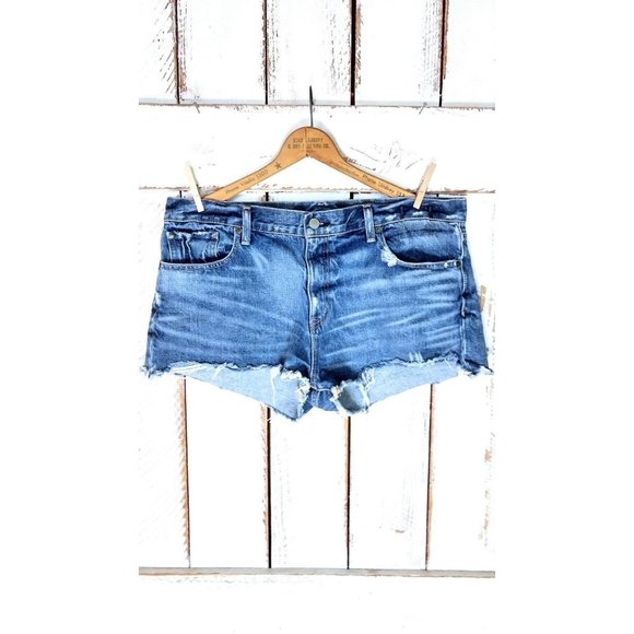 Vintage 90s high waist cut off denim shorts - Picture 2 of 4